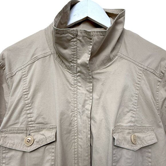 Avenue Utility Jacket Plus Size 22/24 Khaki Cotton Blend Safari Casual Womens - Picture 3 of 8